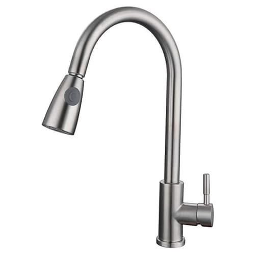 Single handle pull down sprayer kitchen faucet silver