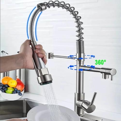 Spring single handle kitchen sink mixer